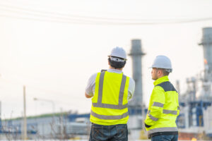 Workers in a refinery