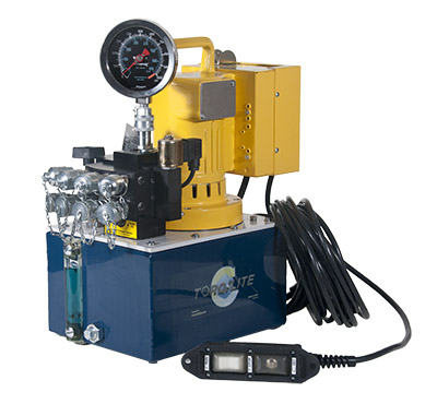 Electric 10,000 psi 4 Port Hydraulic Pump with Remote and Gauge.