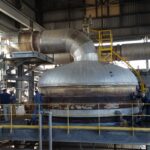 Flange on a reactor head with big and small nuts