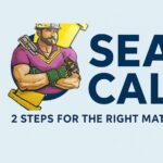 SEAL CALC logo featuring a muscular worker in ESI hard hat beside bold text: '2 Steps for the Right Material.'